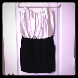 Strapless black and white